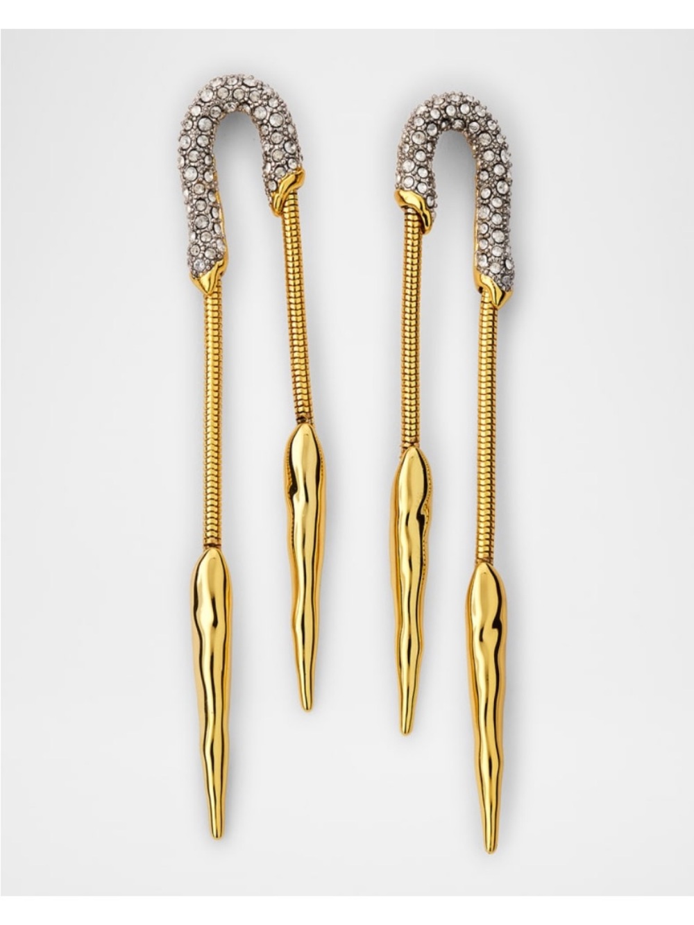Alexis Bittar Solanales Crystal Chained Spear Earrings